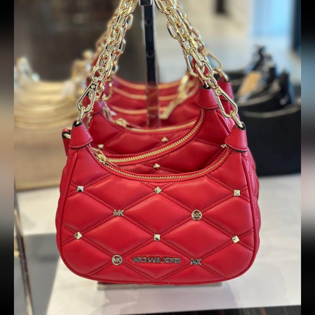 Nwt Michael Kors Cora Extra-Small Quilted Shoulder Bag Crossbody Bright Red